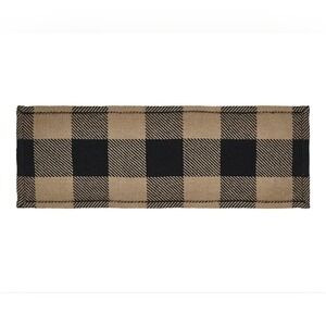 VHC Brands Buffalo Plaid Tan And Black Cotton Rectangle Table Runner Country